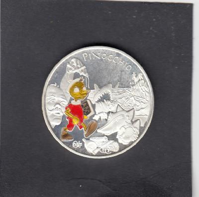 Beschrijving: 1,5 Euro PINOCCHIO COLOURED